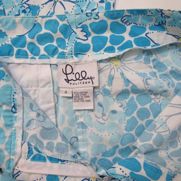 Lioness Leopard Ankle Crop Pant Blue Daisy Pockets - Picture 9 of 12